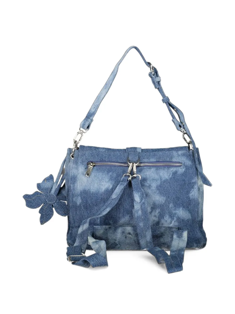 Desigual medium acid-wash buckle-detail bag Blauw