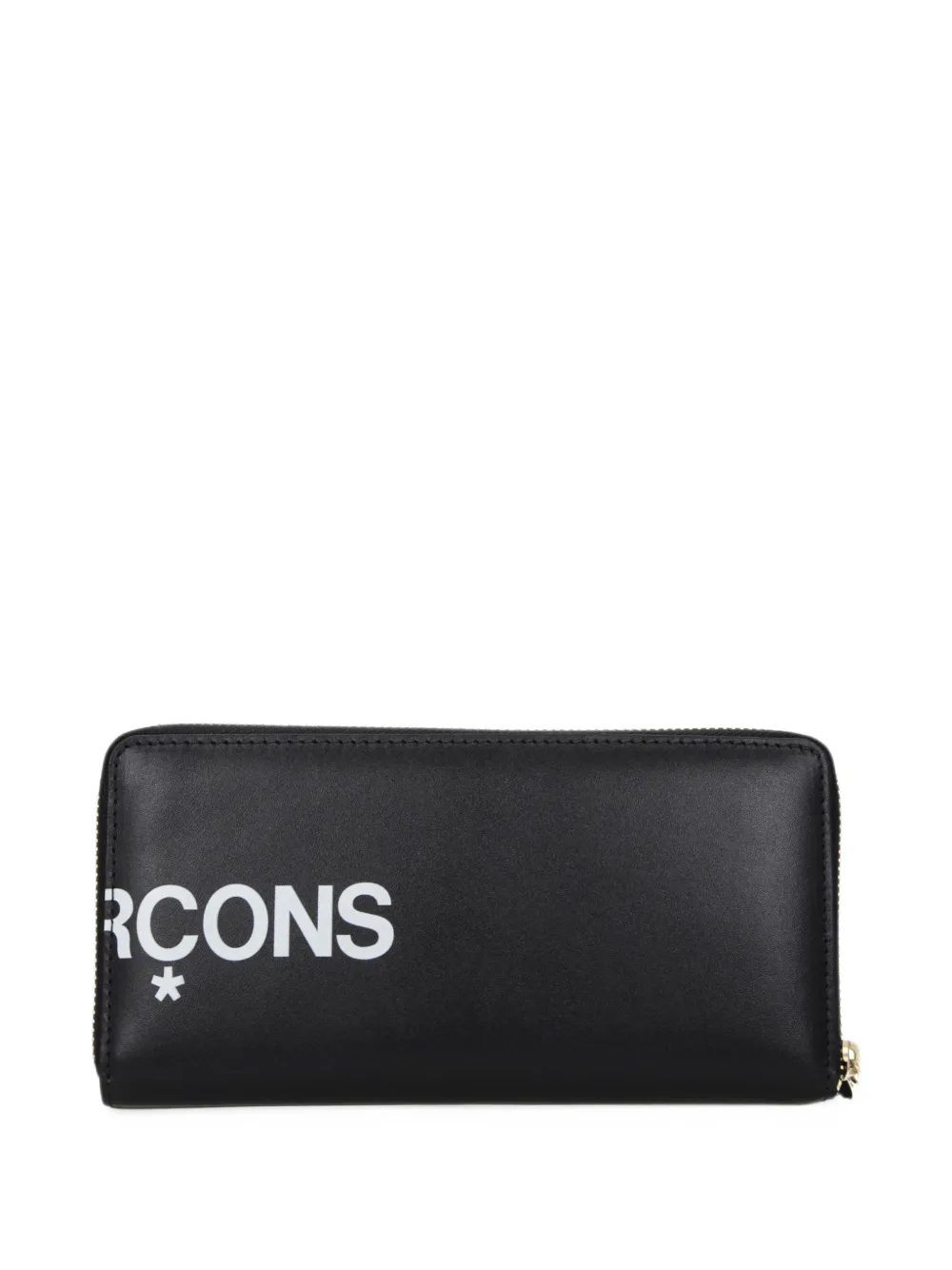 Comme Des Garçons Leren portemonnee met logoprint Zwart
