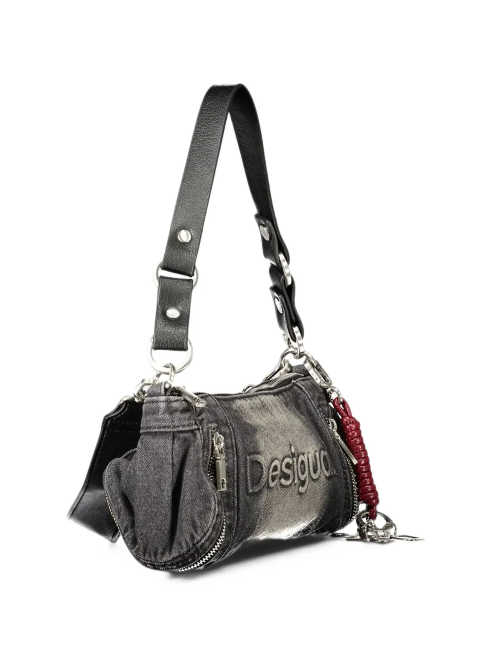 Desigual medium logo-embossed denim tote bag Grijs
