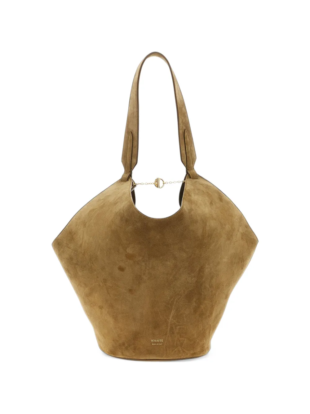 KHAITE small Lotus suede tote bag - Brown