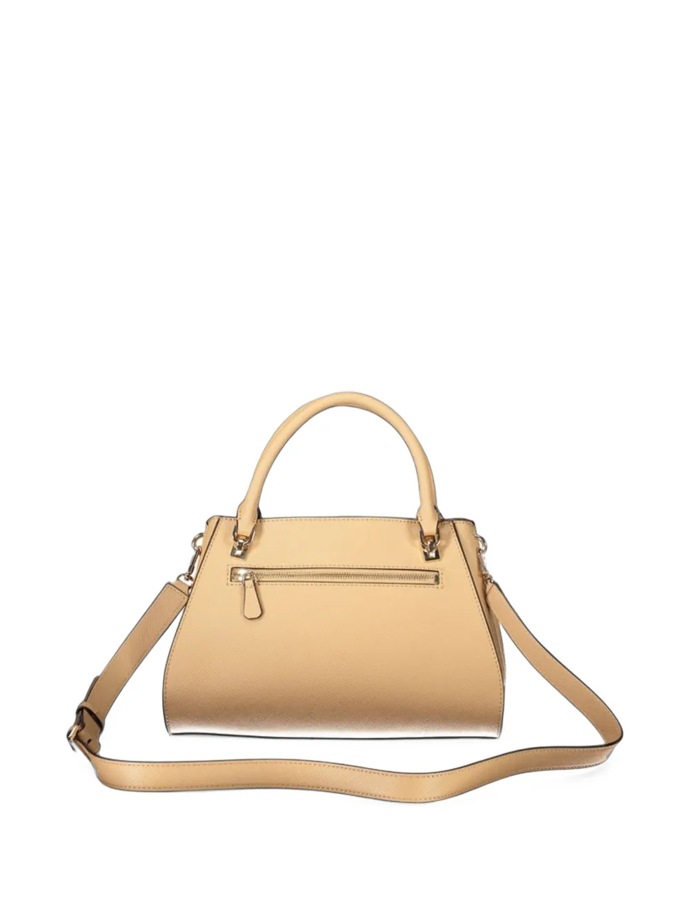 GUESS USA Noelle saffiano-effect logo-plaque tote bag Beige
