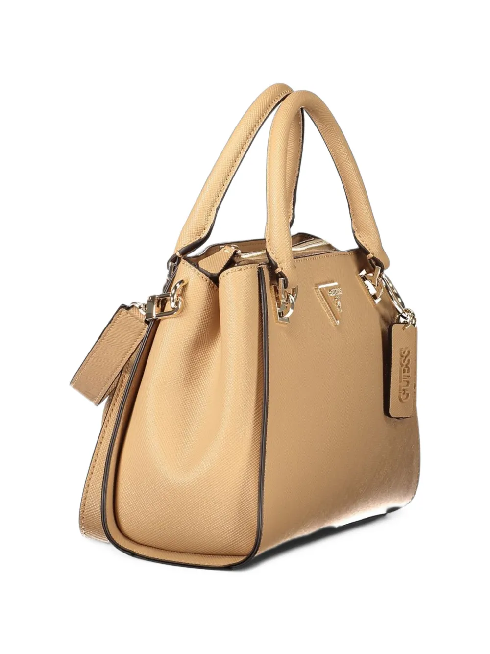 GUESS USA Noelle saffiano-effect logo-plaque tote bag Beige