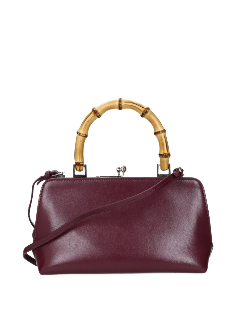 Jil Sander bamboo-handle leather tote bag Rood