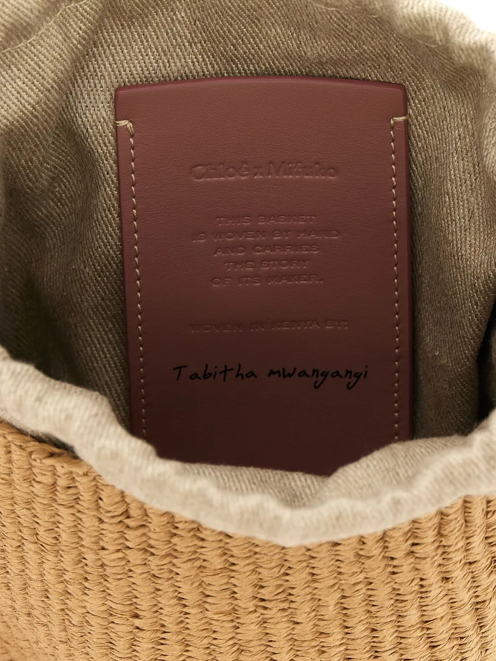Chloé Woody geweven shopper Beige