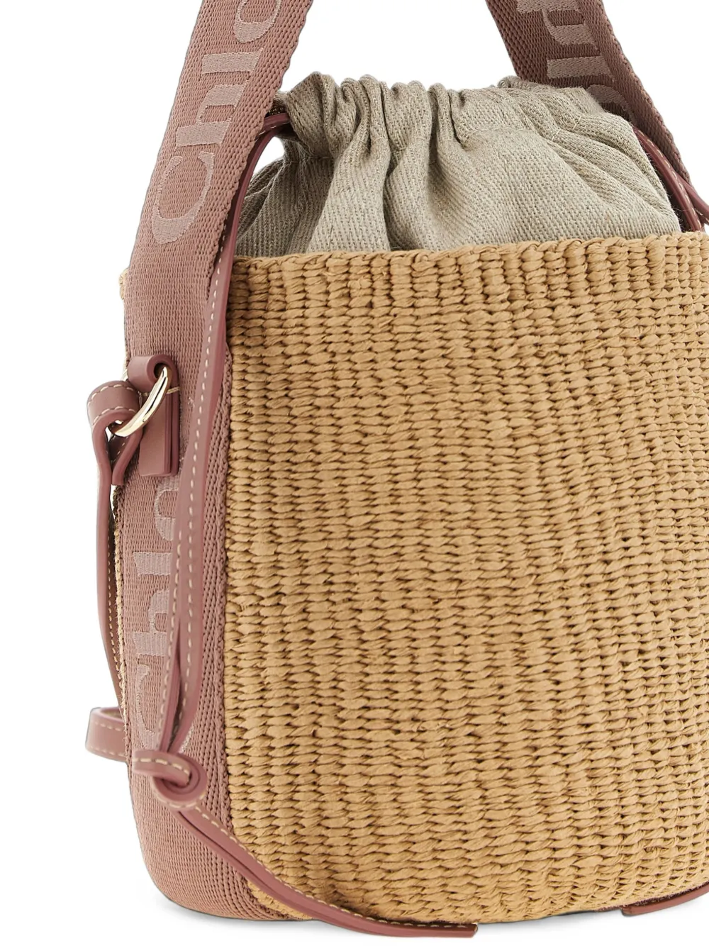 Chloé Woody geweven shopper Beige