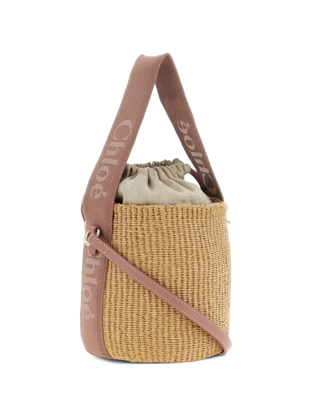 Chloé Woody geweven shopper Beige