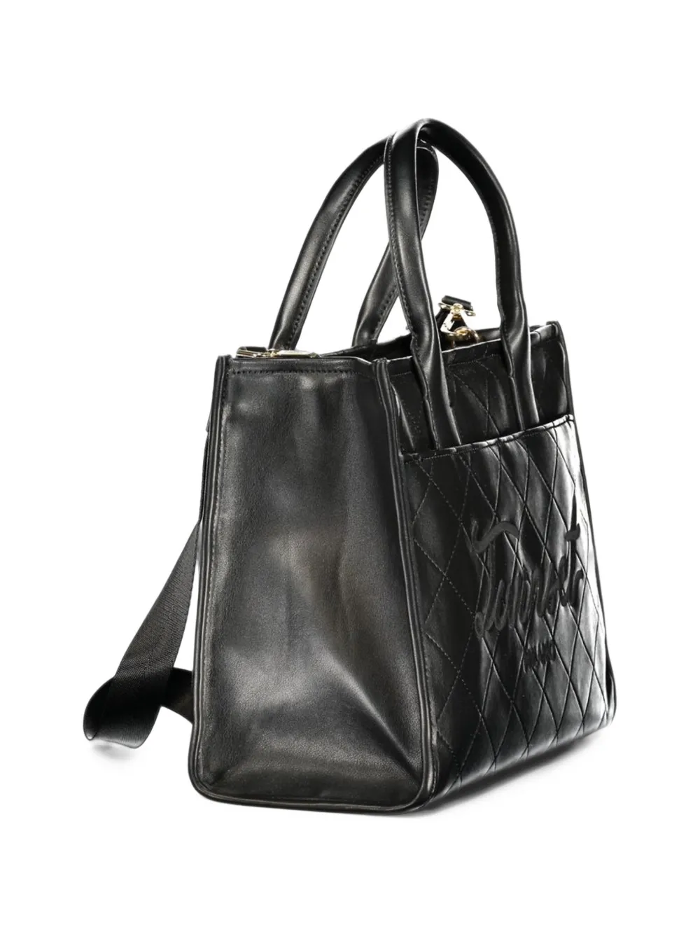 TWINSET quilted logo-embossed tote bag Zwart