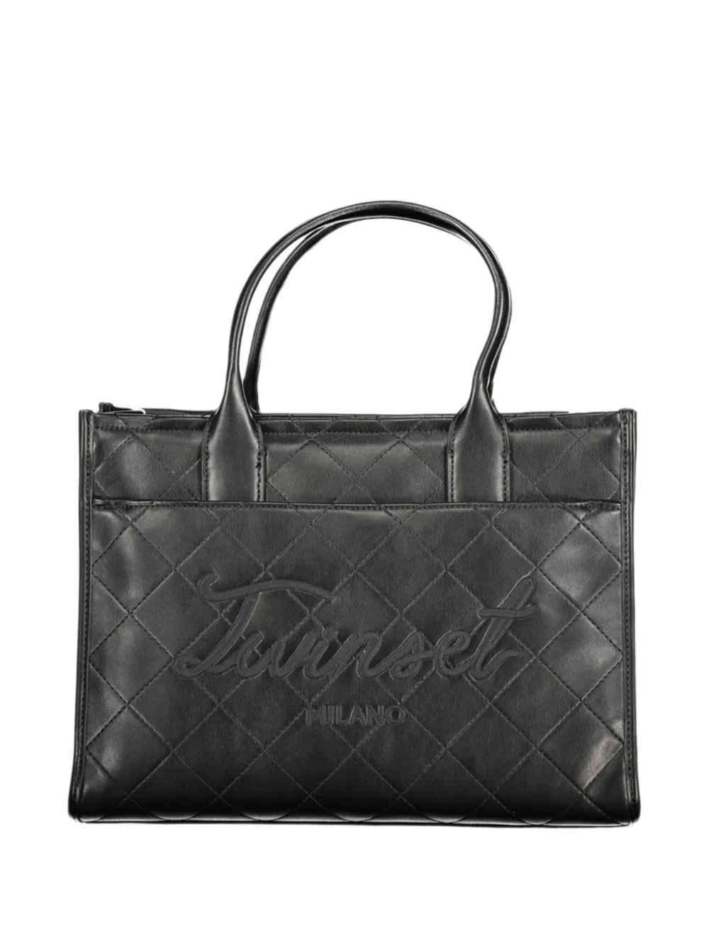 TWINSET quilted logo-embossed tote bag - Nero