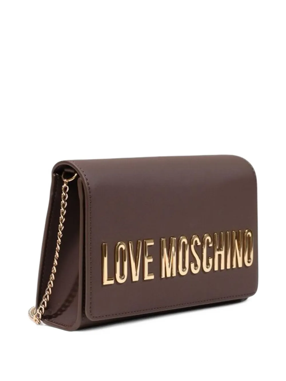 Love Moschino logo-plaque chain-strap shoulder bag Bruin