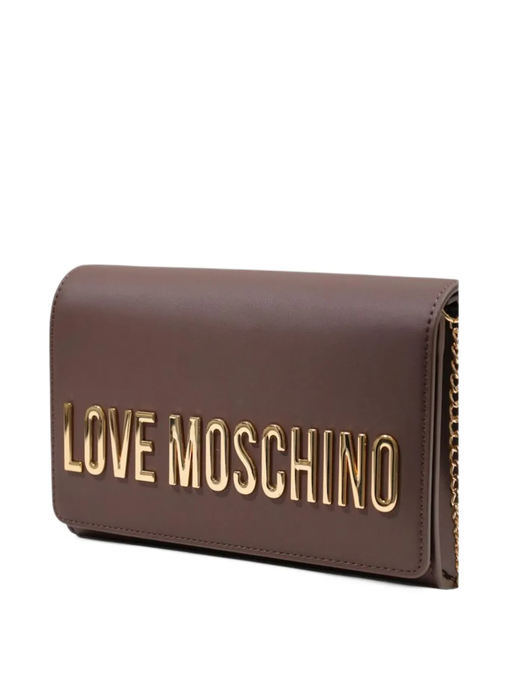 Love Moschino logo-plaque chain-strap shoulder bag Bruin