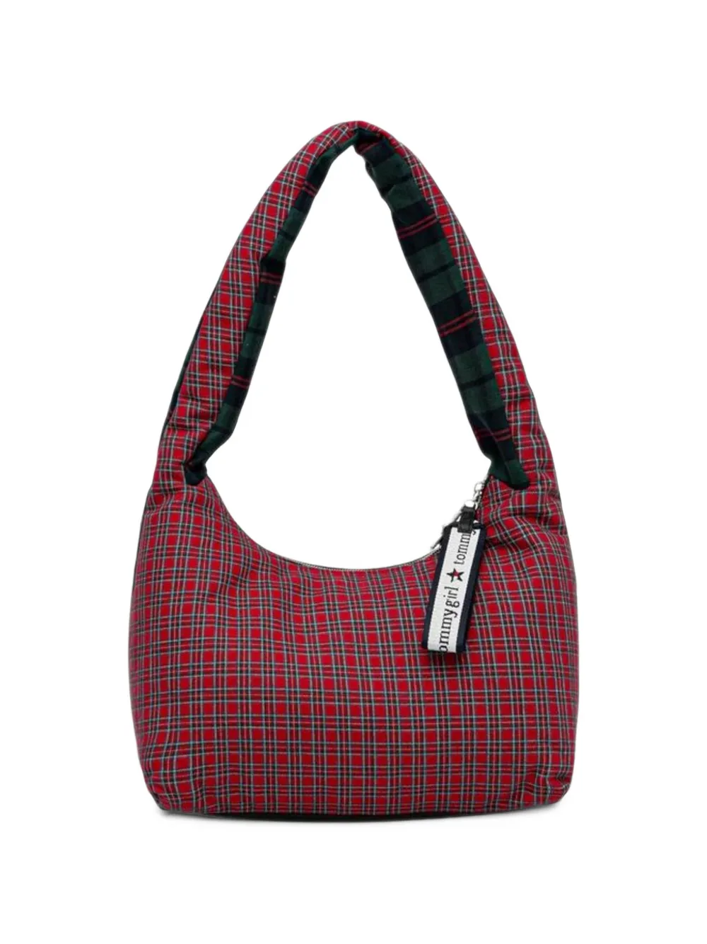 Tommy Jeans check-pattern cotton tote bag Rood