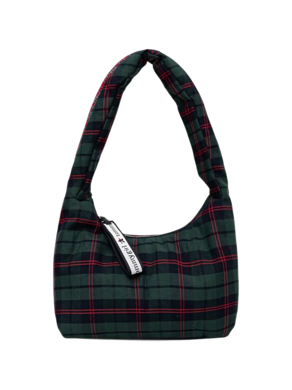 Tommy Jeans check-pattern cotton tote bag Rood