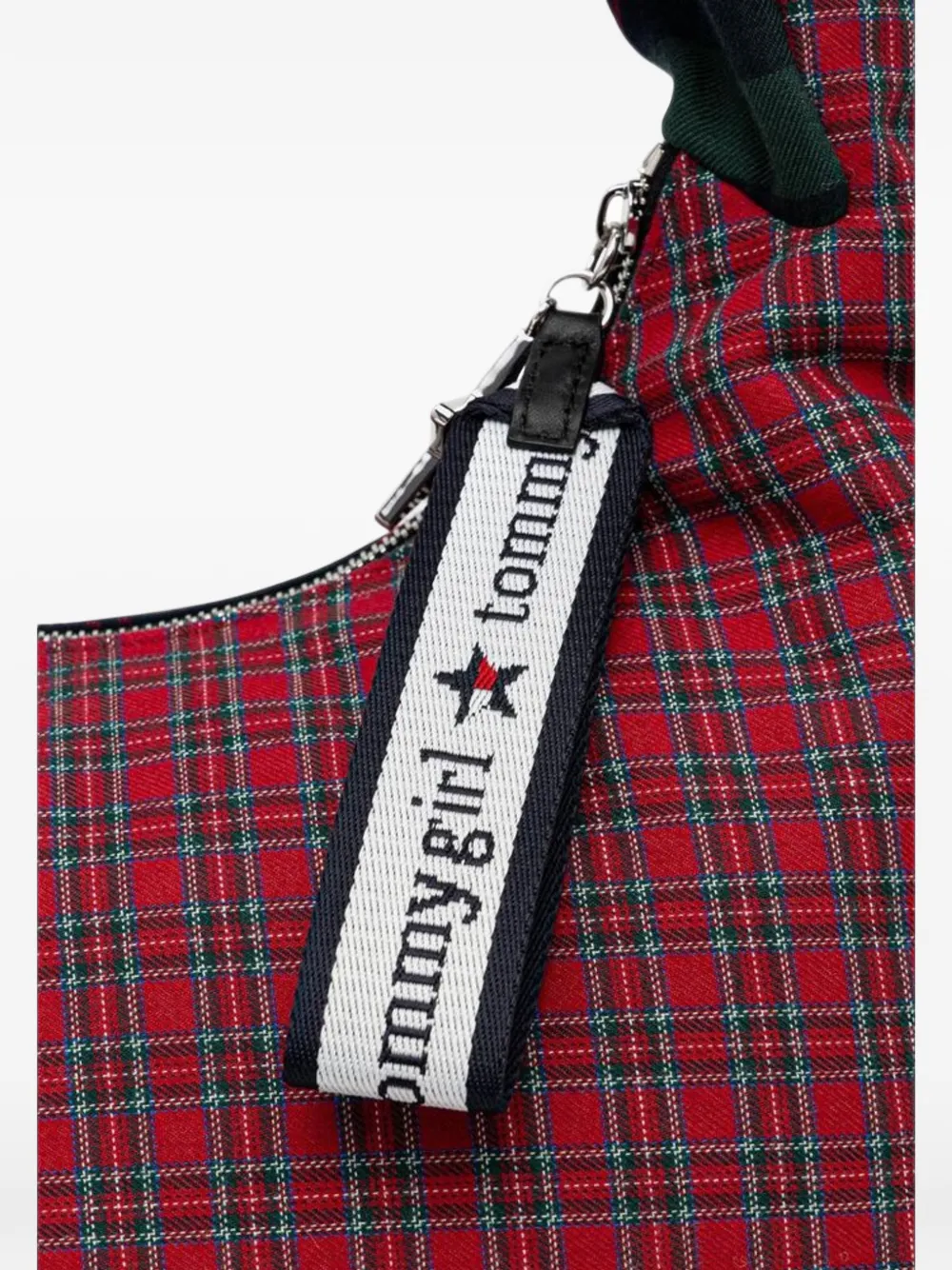 Tommy Jeans check-pattern cotton tote bag Rood