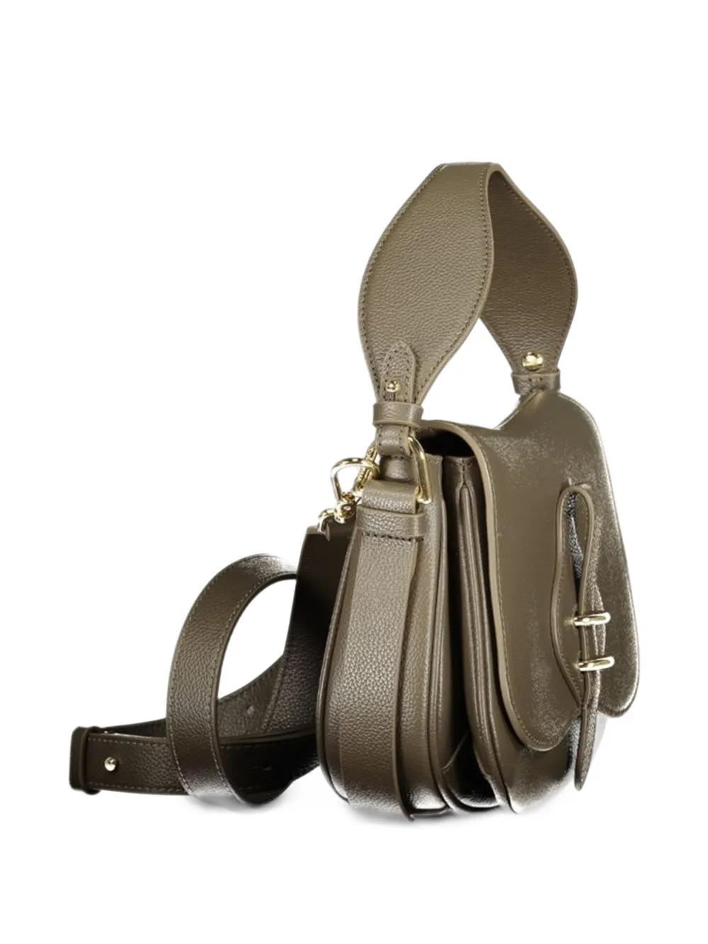 Coccinelle small Mavery grainy-leather shoulder bag Bruin