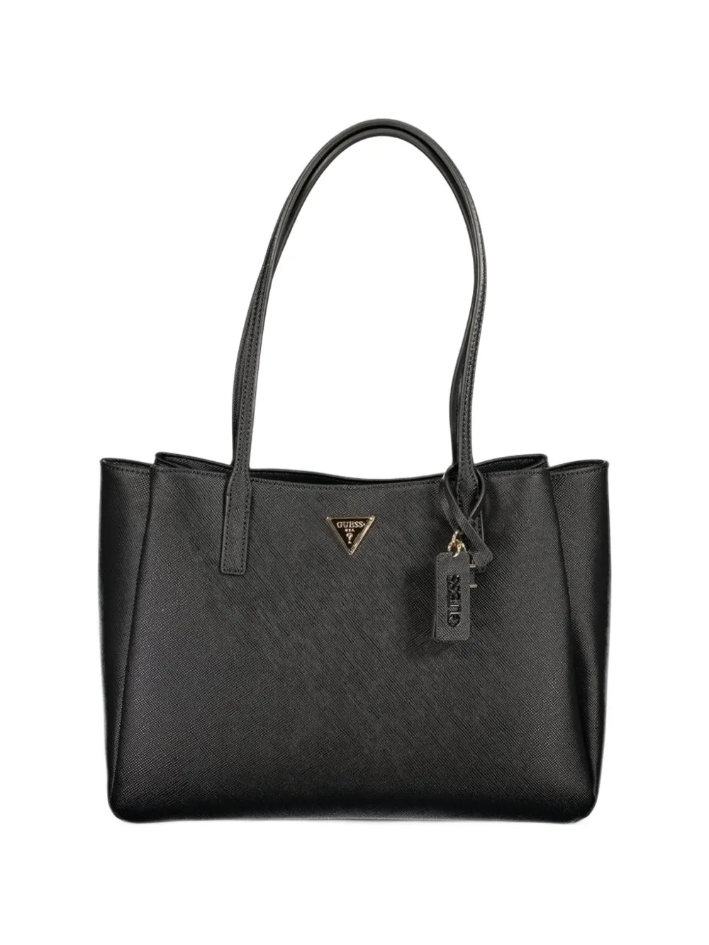 GUESS USA saffiano-effect logo-plaque tote bag - Schwarz