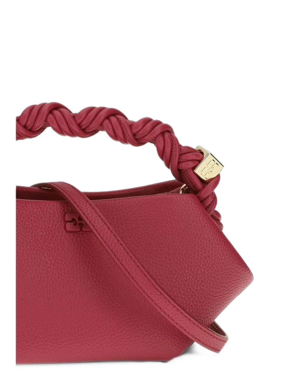 GANNI Mini Bou bag in grained red Rood