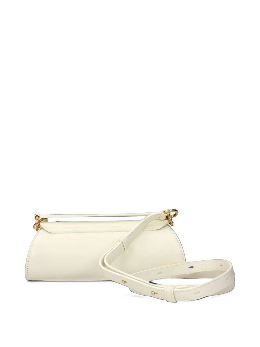 Jil Sander cylindrical leather clutch bag Wit
