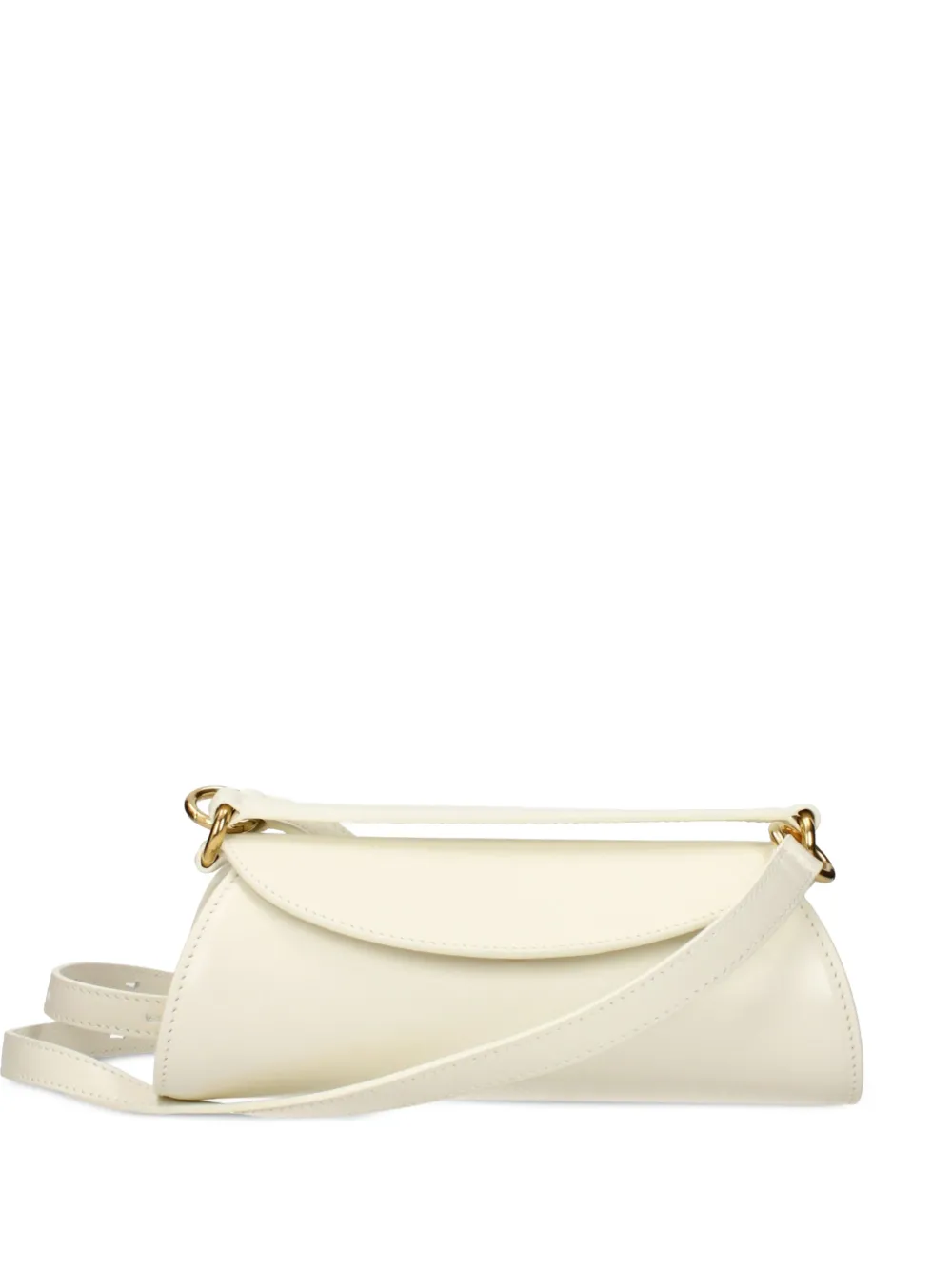 Jil Sander cylindrical leather clutch bag - Bianco