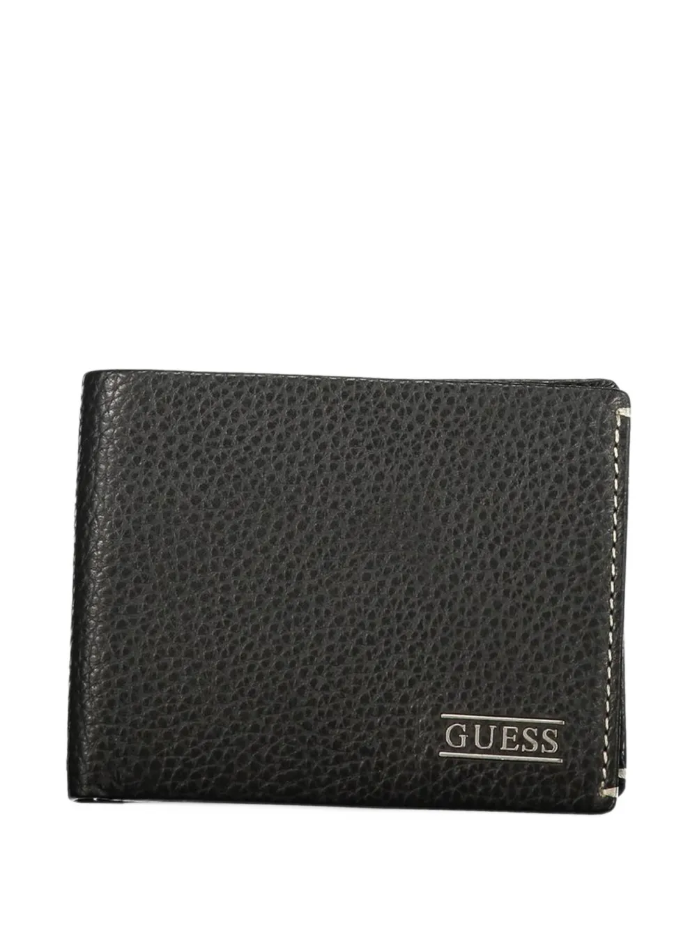 GUESS USA Boston logo-plaque pebbled wallet - Schwarz