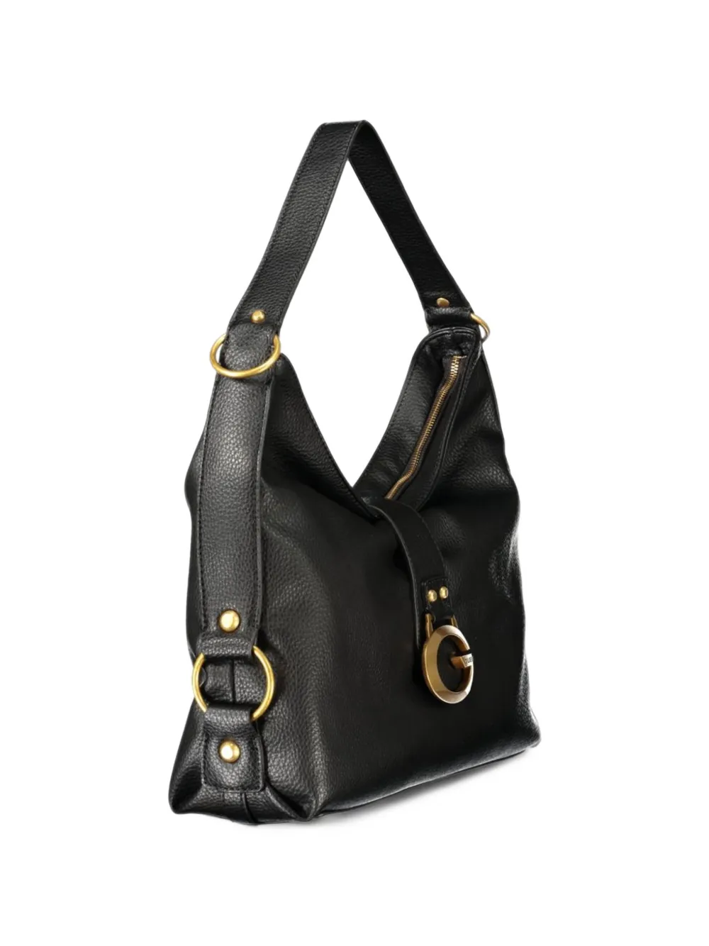 GUESS USA Camden logo-plaque pebbled tote bag Zwart