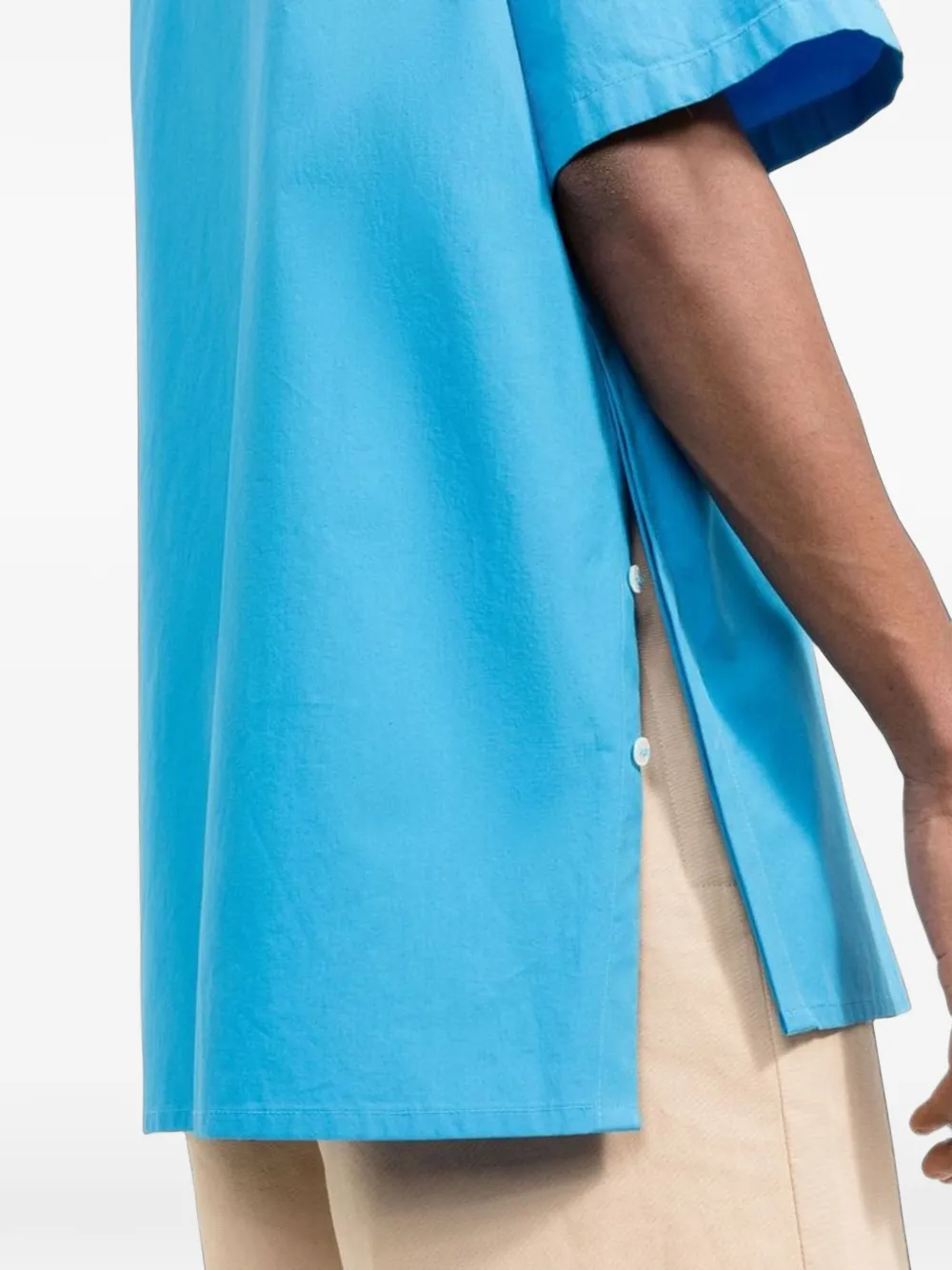 AMBUSH logo-patch short-sleeve shirt Blauw