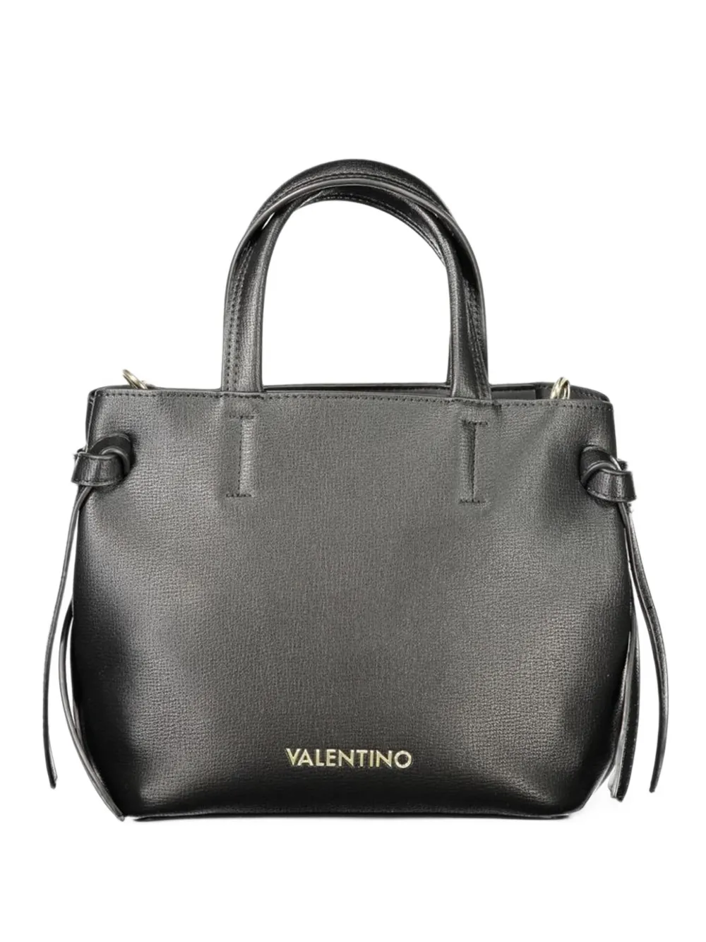 MARIO VALENTINO logo-plaque knotted tote bag Zwart