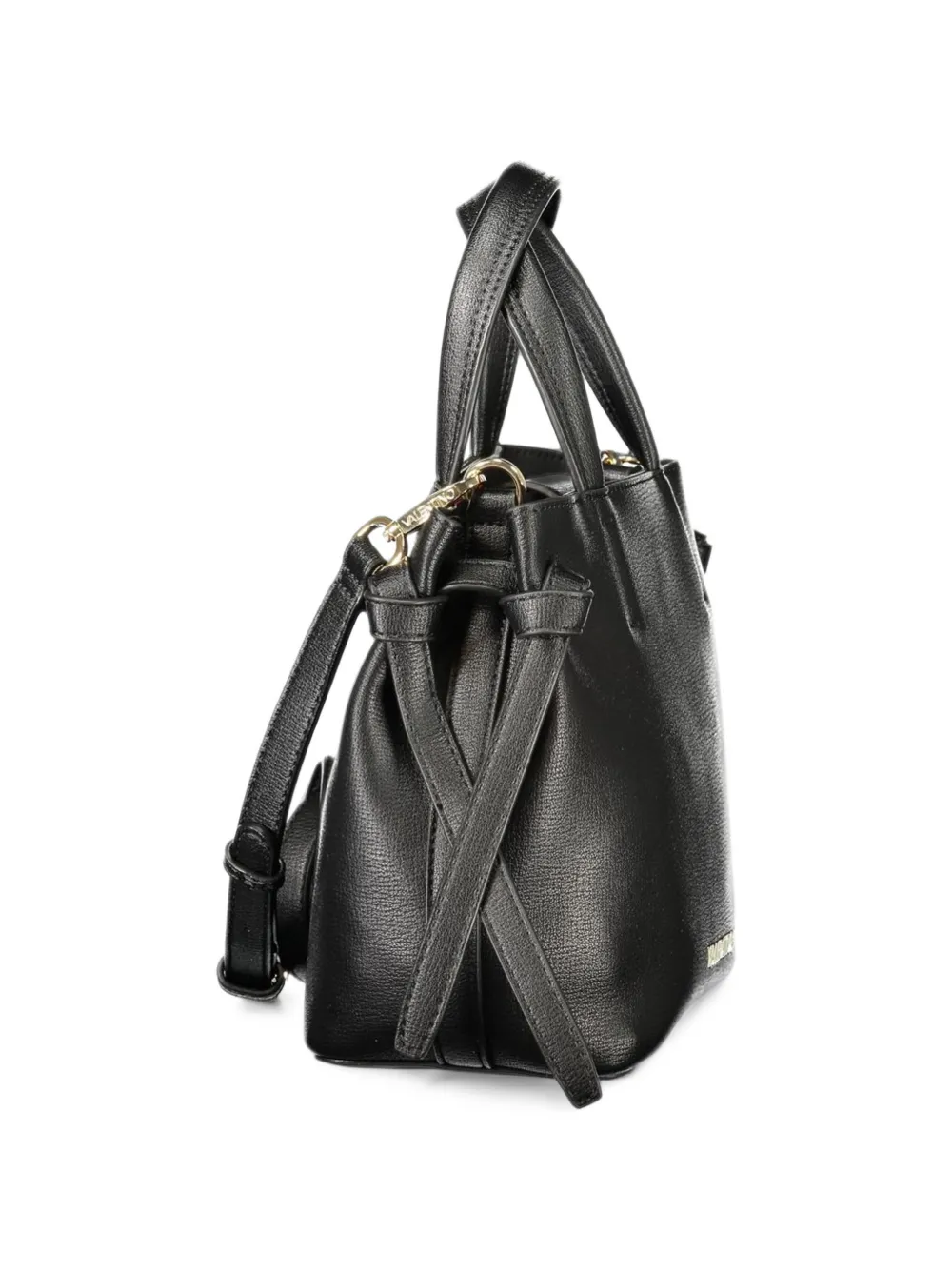 MARIO VALENTINO logo-plaque knotted tote bag Zwart