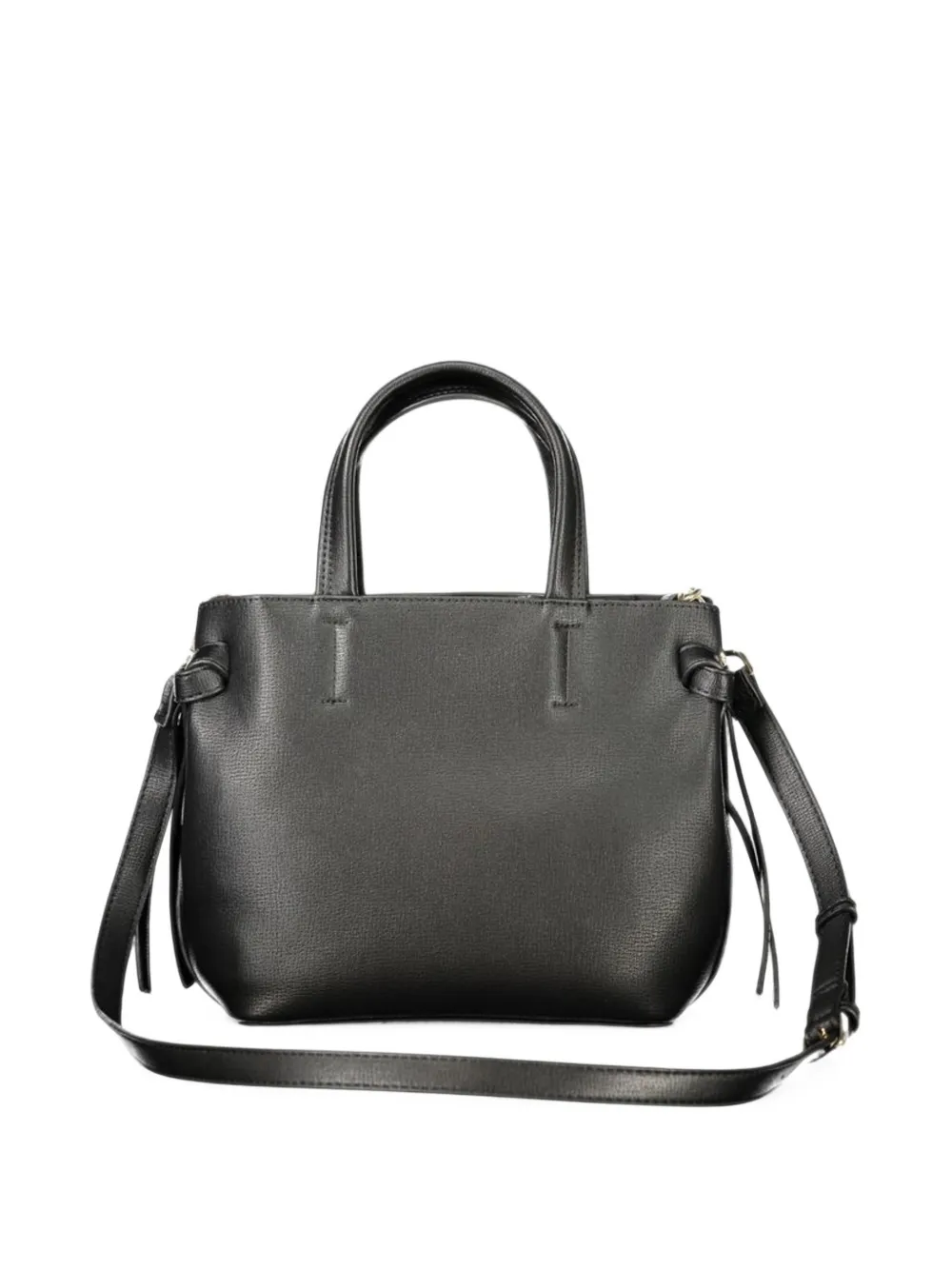 MARIO VALENTINO logo-plaque knotted tote bag Zwart