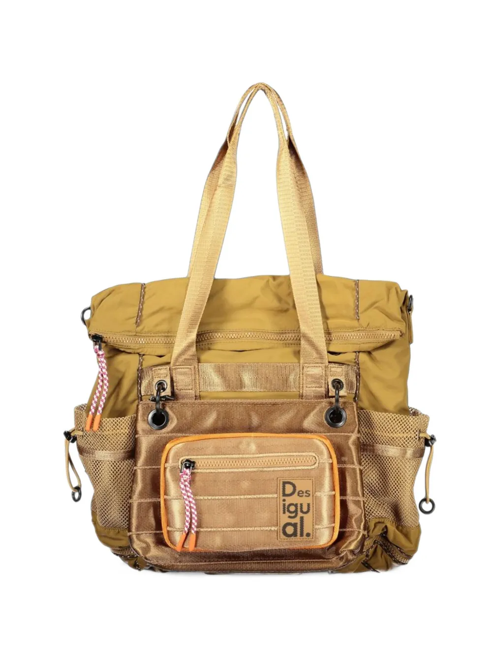 Desigual multi-pocket convertible backpack Beige