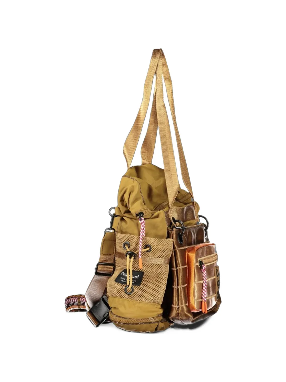 Desigual multi-pocket convertible backpack Beige