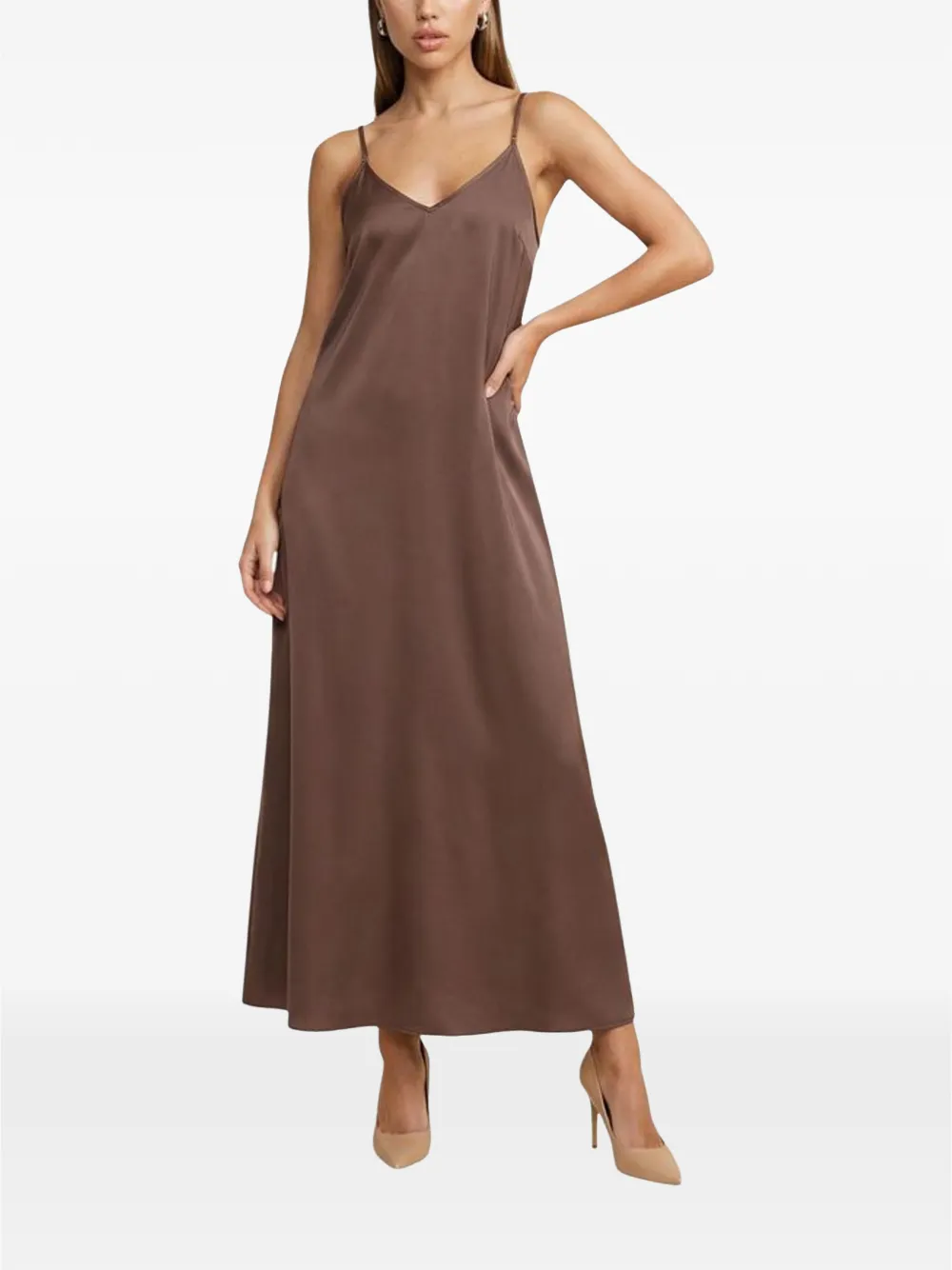 ONLY Onlmadeli spaghetti-strap dress - Marrone