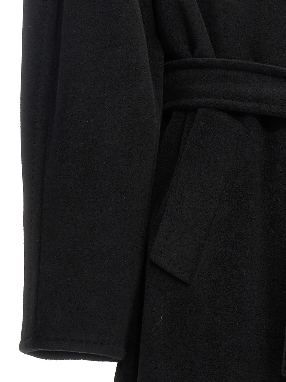 Max Mara double-breasted belted coat Zwart