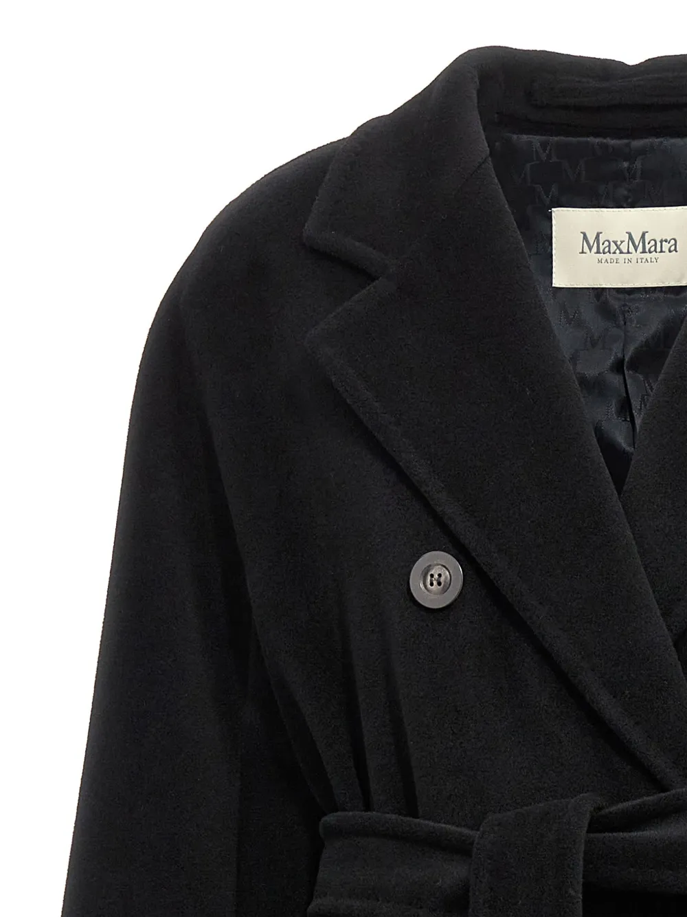 Max Mara double-breasted belted coat Zwart