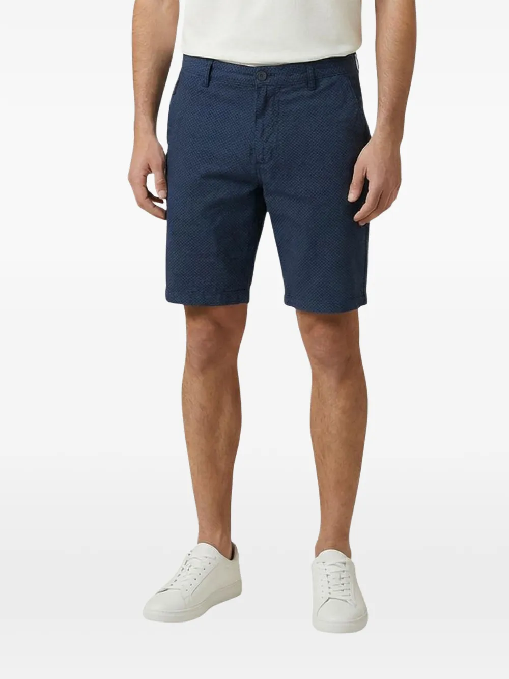 Armani Exchange micro-patterned chino shorts Blauw