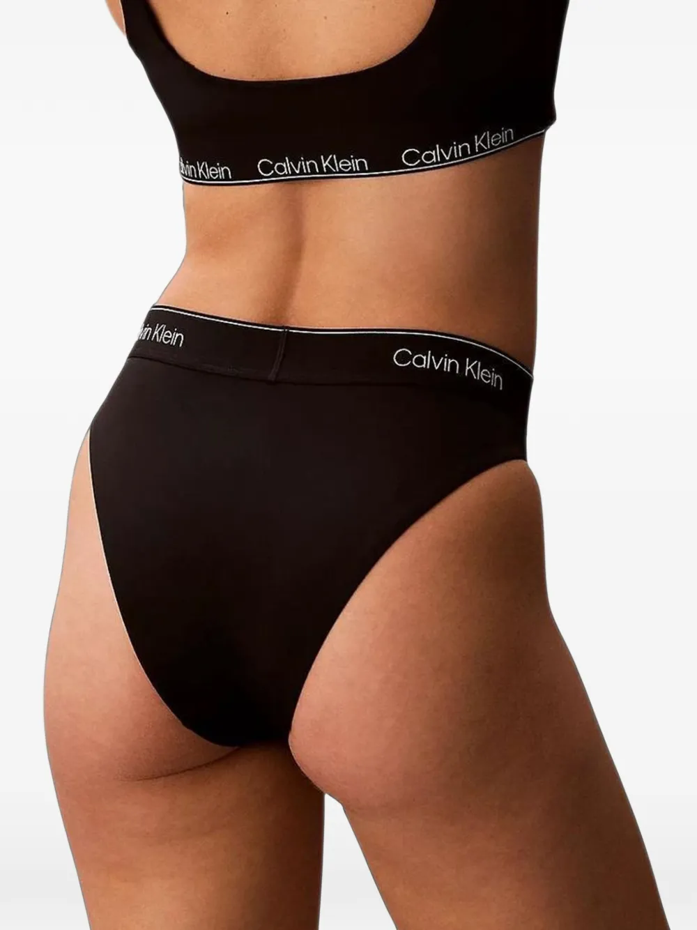 Calvin Klein Jeans logo-waistband swim briefs Zwart