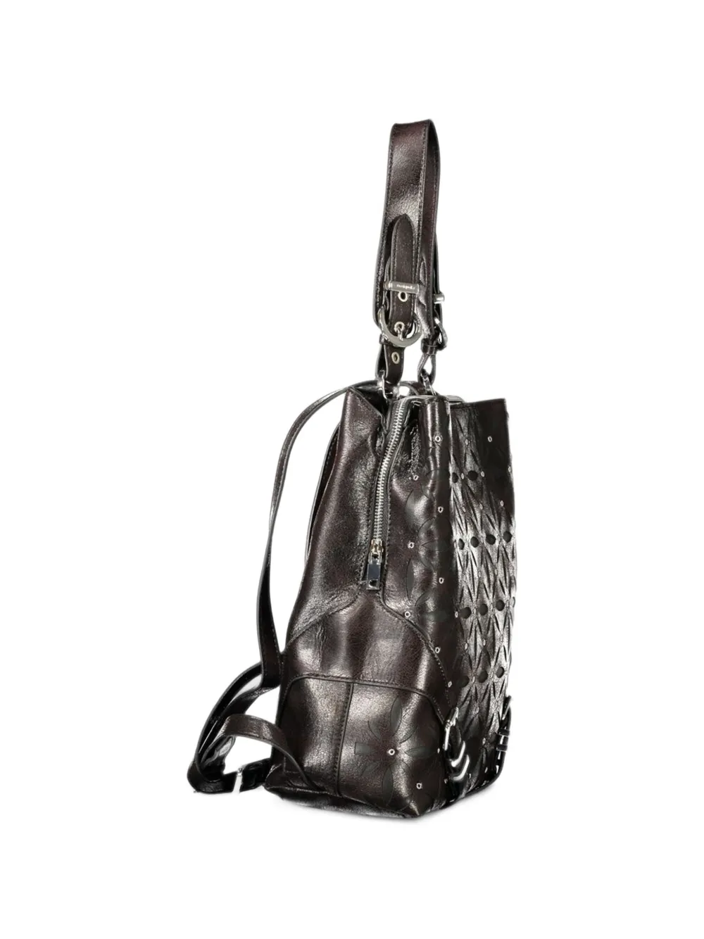 Desigual mini laser-cut studded backpack Bruin