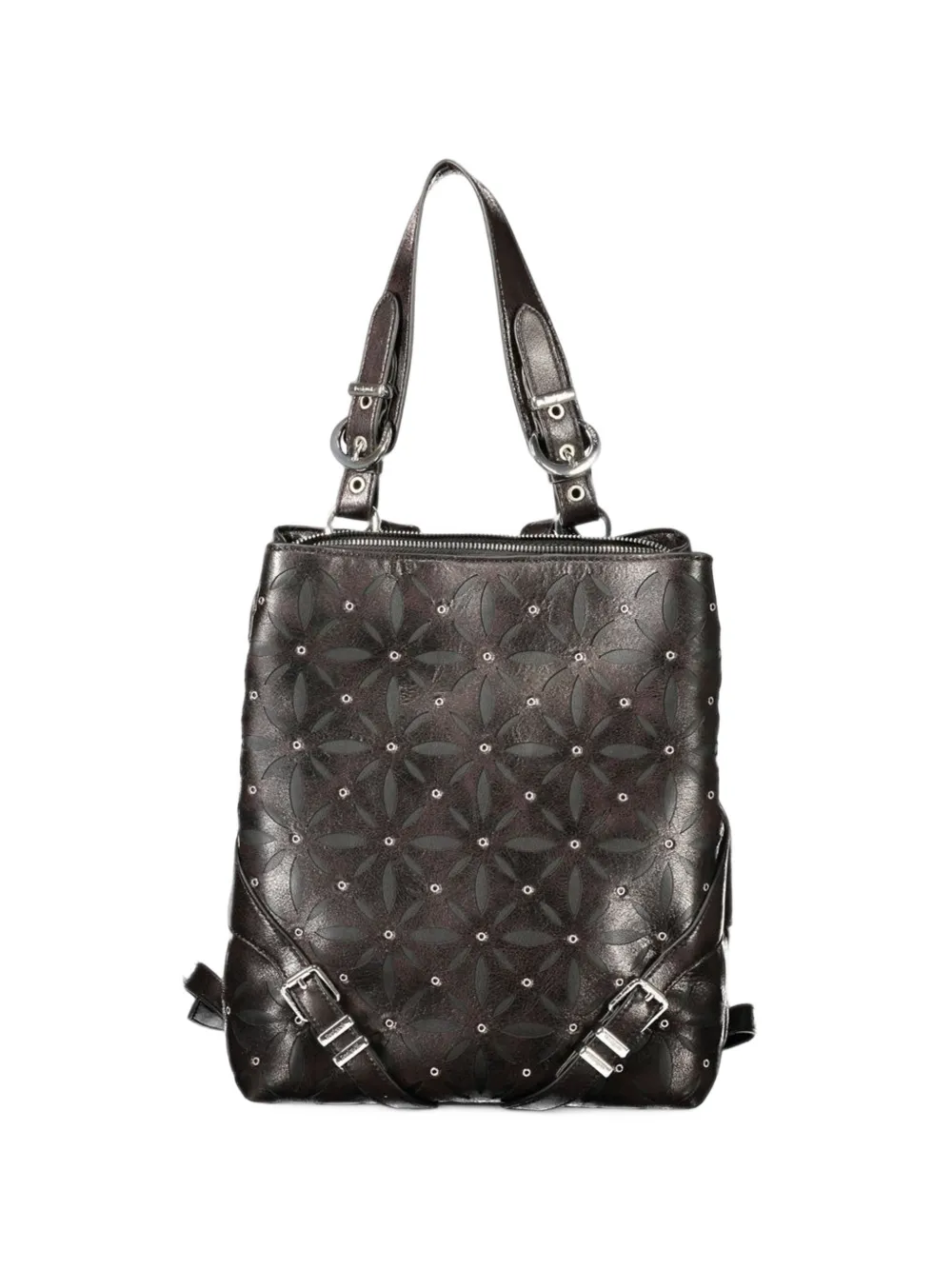 Desigual mini laser-cut studded backpack - Marrone