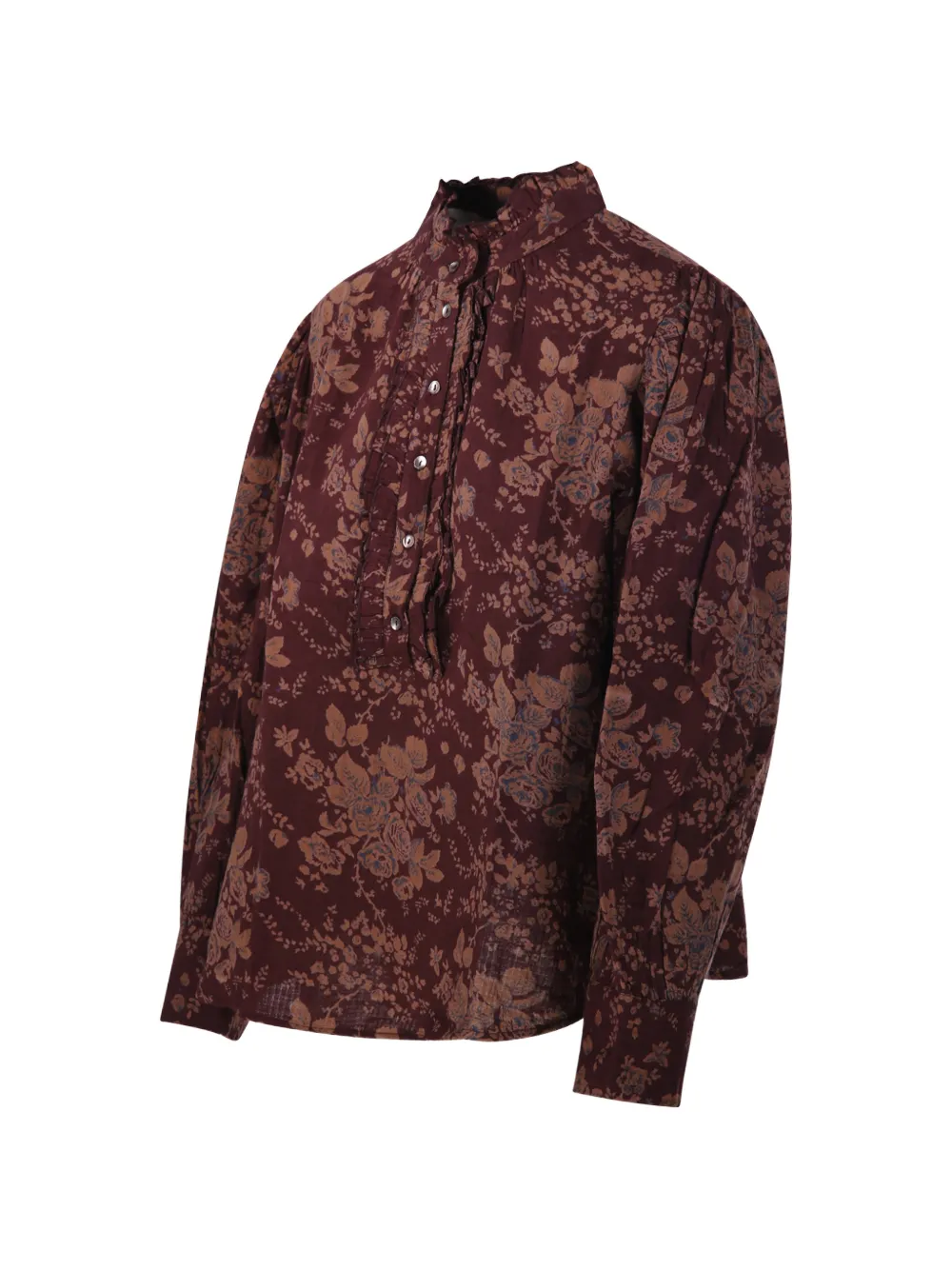 Antik Batik floral-print ruffled blouse Bruin