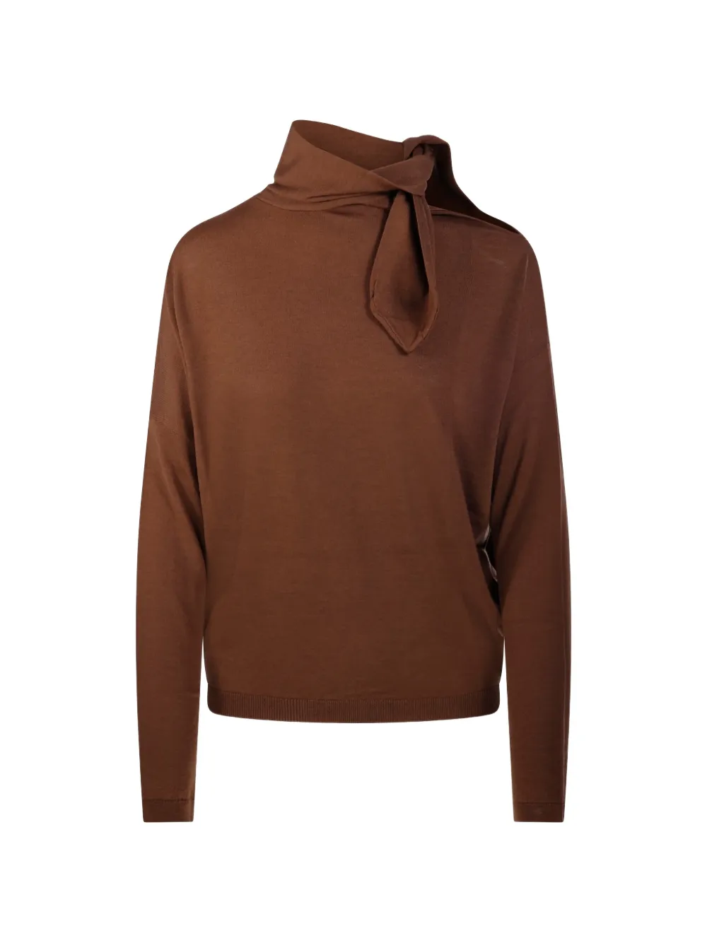 Nude tie-neck cut-out sweater - Braun
