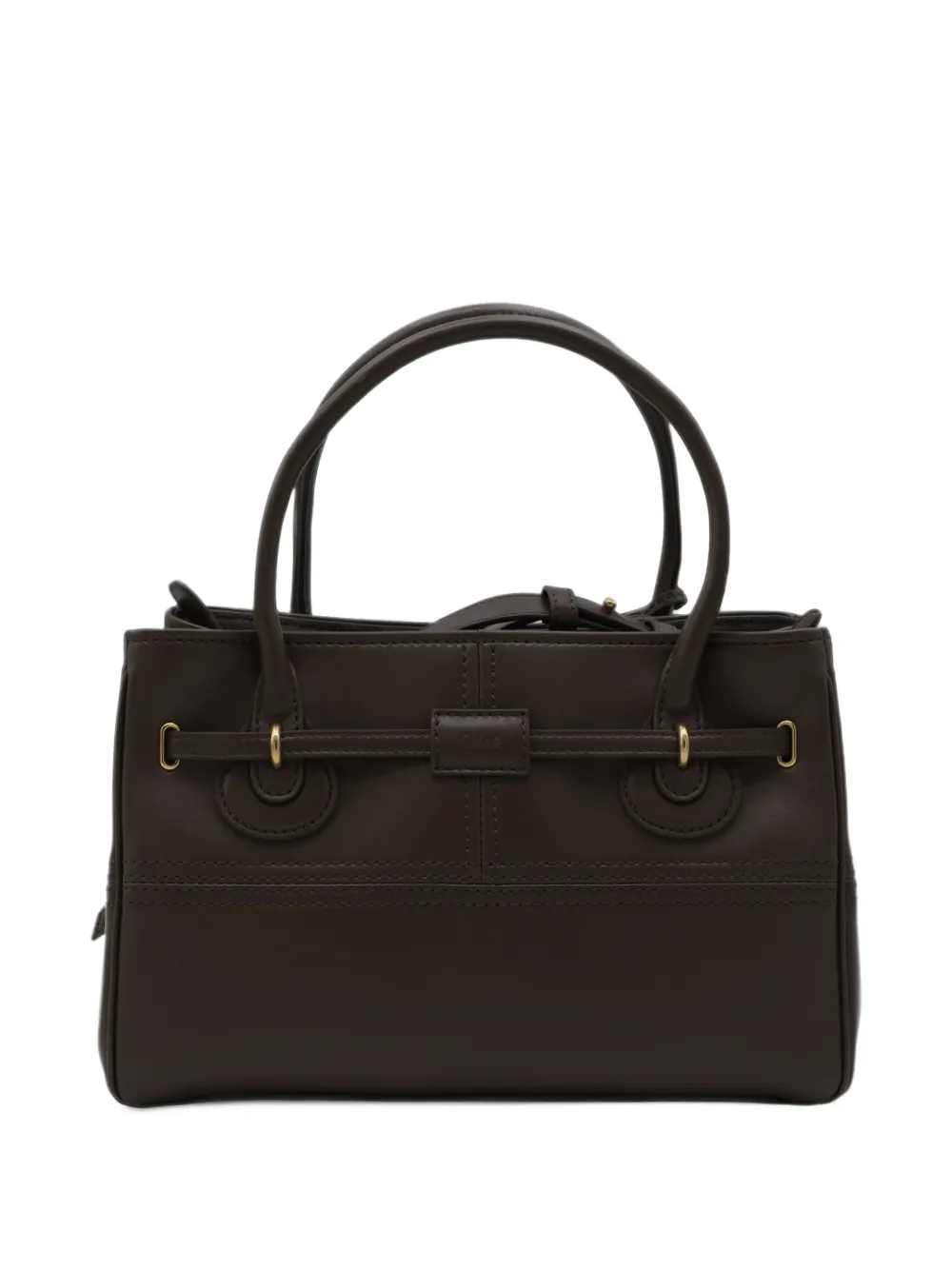 Chloé Small Paddington padlock leather shoulder bag Bruin