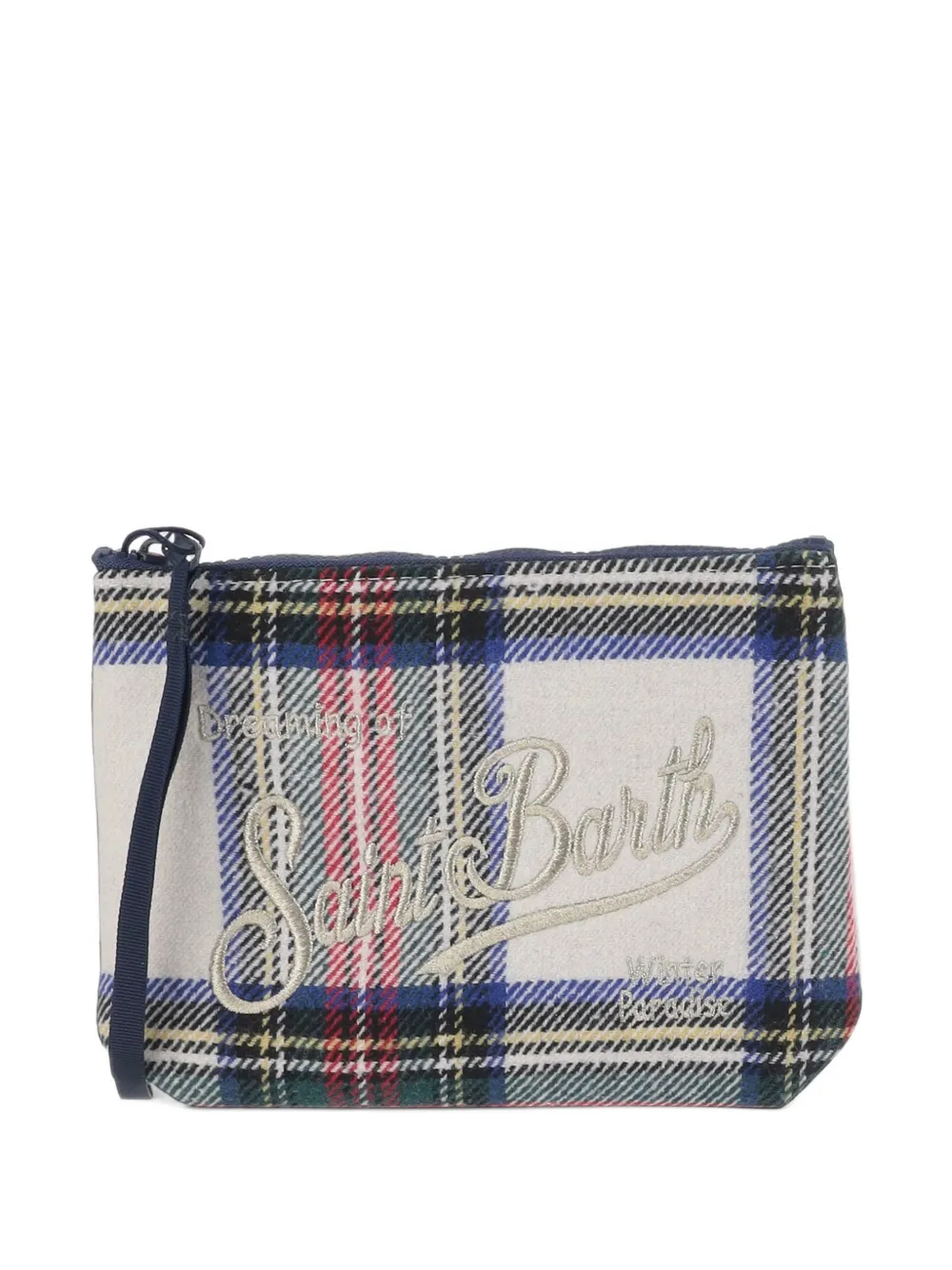 MC2 Saint Barth Aline check-pattern clutch bag Wit