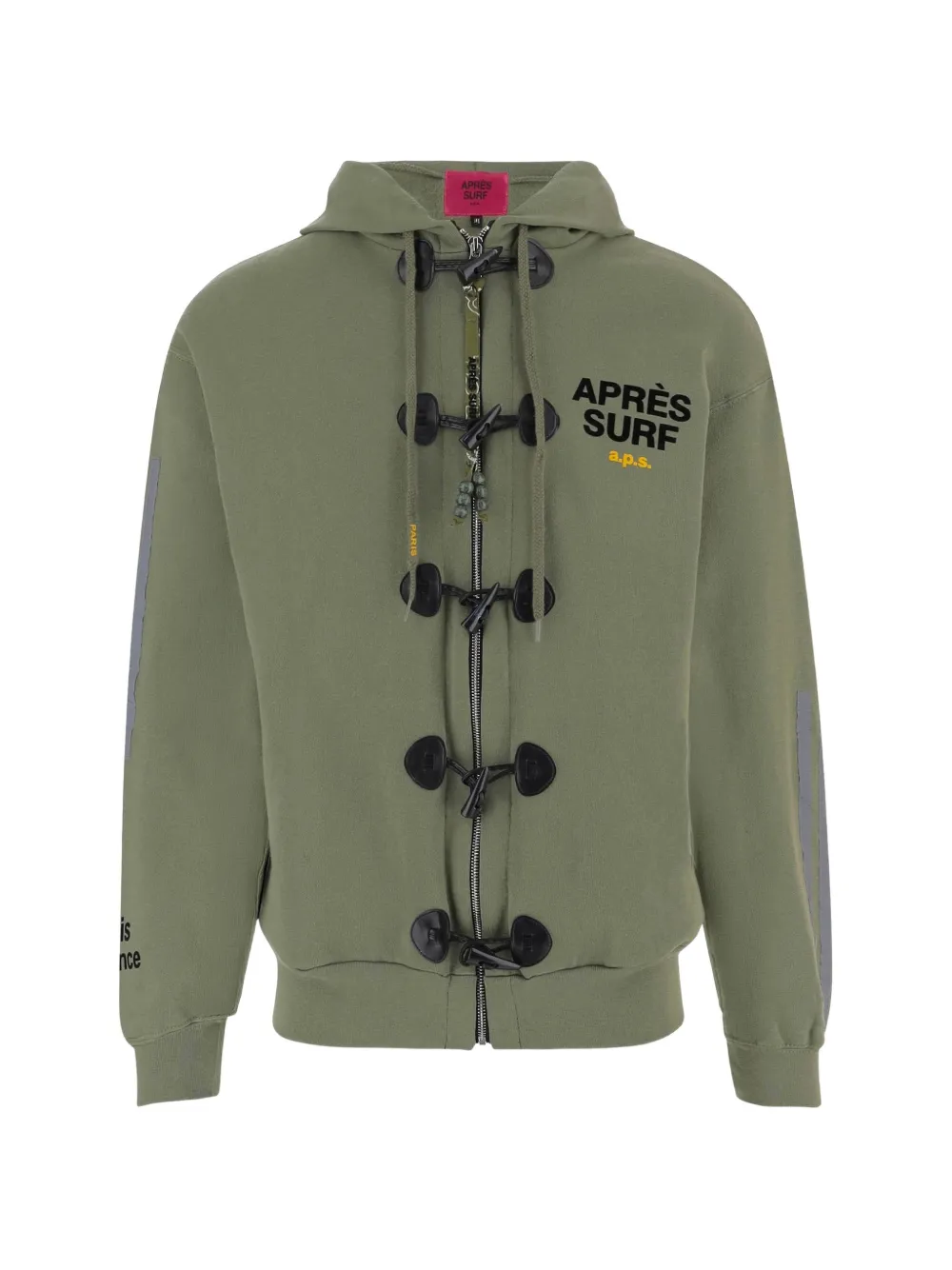 Après Surf toggle-fastening logo-print hoodie - Verde