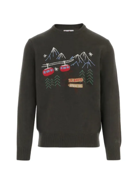 MC2 Saint Barth Heron mountain-embroidered sweater