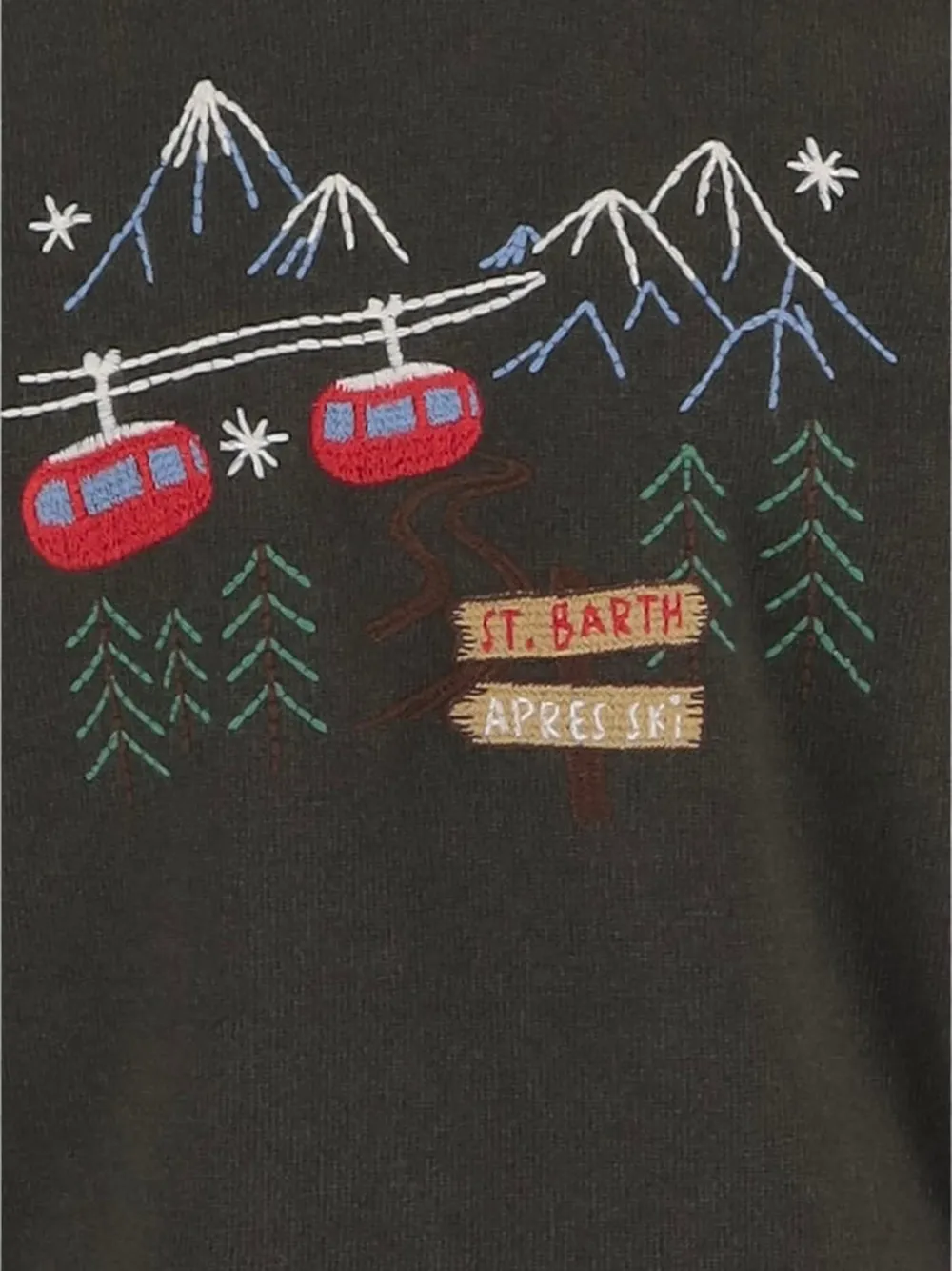 MC2 Saint Barth Heron mountain-embroidered sweater Groen