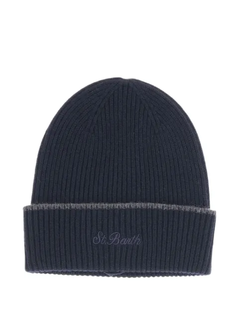 MC2 Saint Barth logo-embroidered ribbed beanie hat
