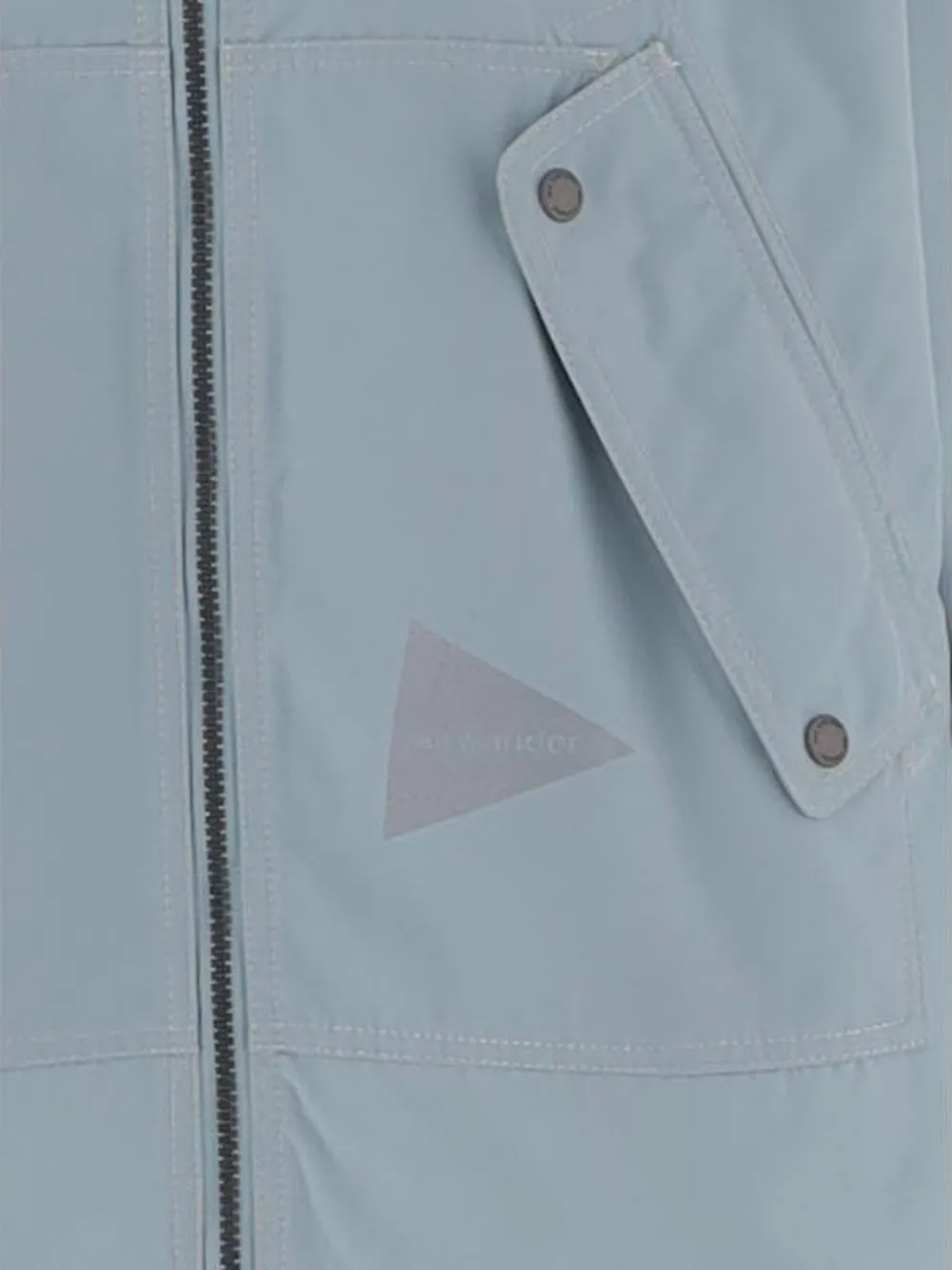 and Wander logo-print hooded jacket Blauw