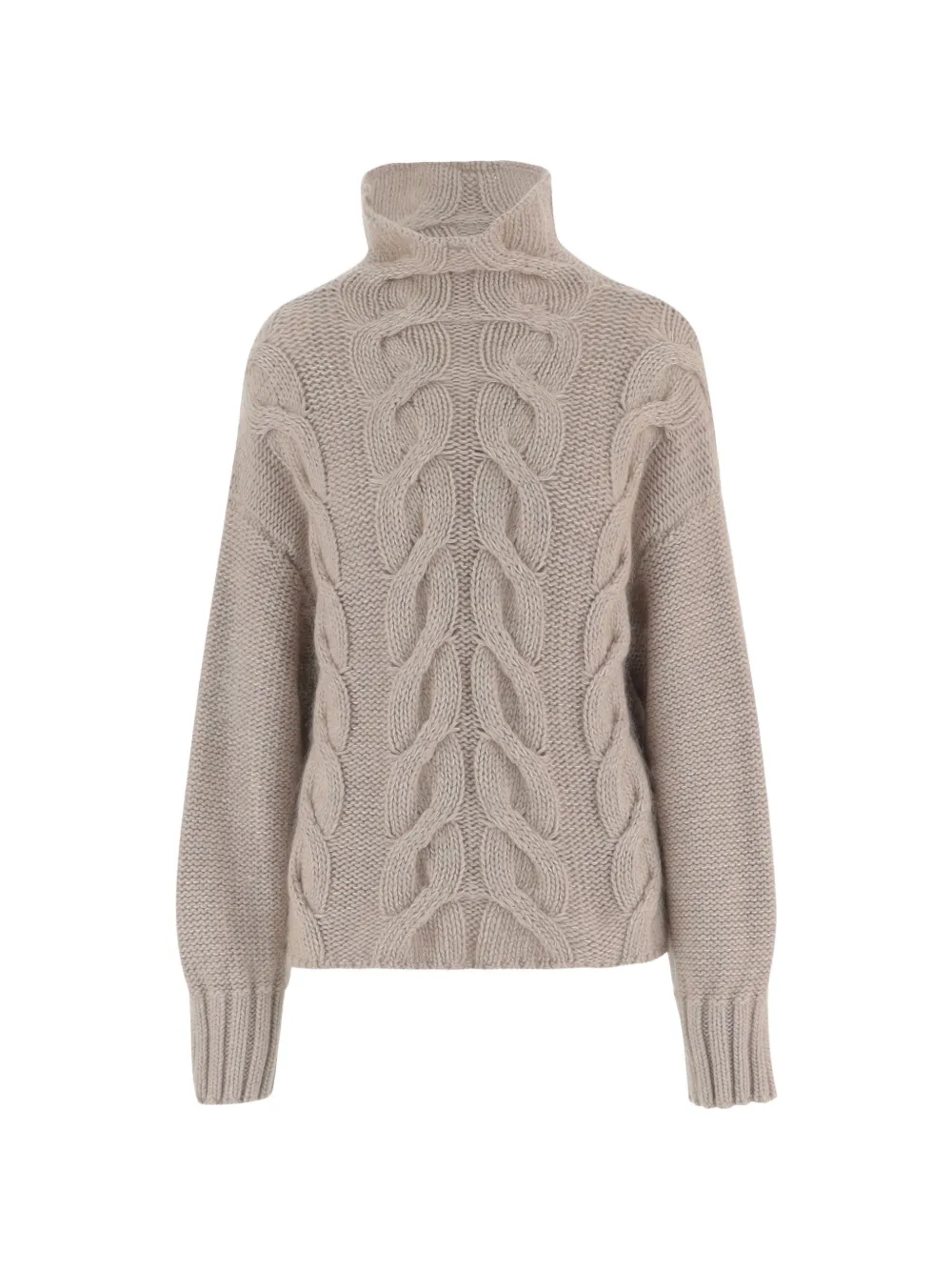 KHAITE Nico cable-knit turtleneck sweater - Neutrals