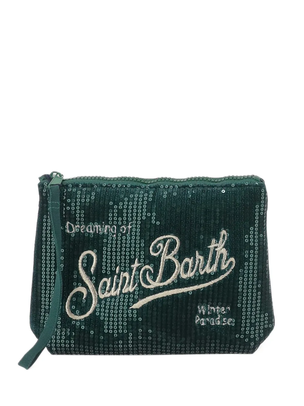 MC2 Saint Barth Aline sequin-embellished clutch bag Groen