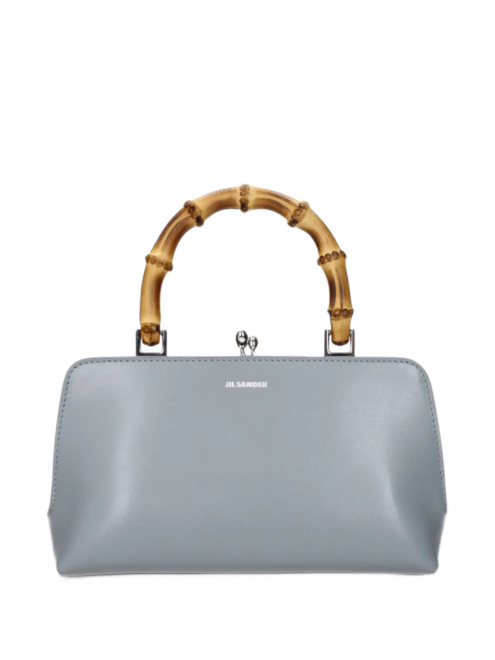 Jil Sander bamboo-handle leather tote bag Grijs