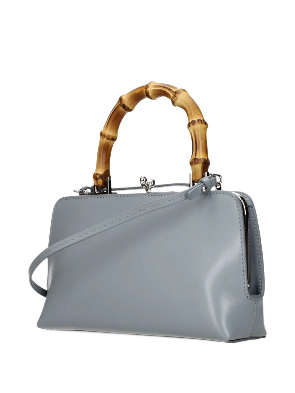 Jil Sander bamboo-handle leather tote bag Grijs